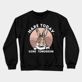 Funny Rabbit Hare Today Gone Tomorrow Crewneck Sweatshirt